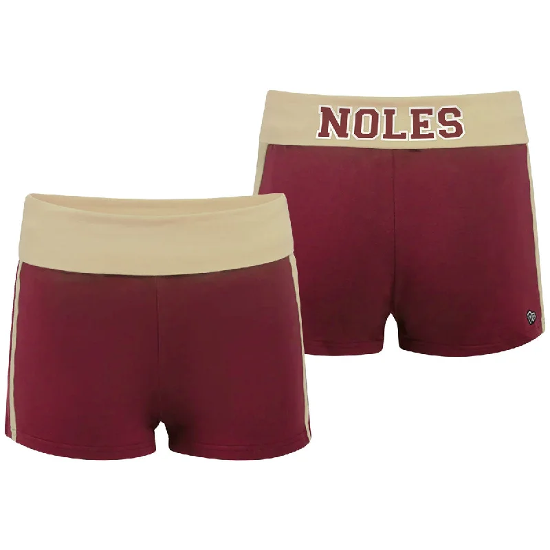 Hype & Vice Women's Noles Foldover Shorts - Garnet/Gold