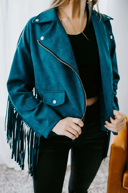 Flirty in Fringe Suede Jacket