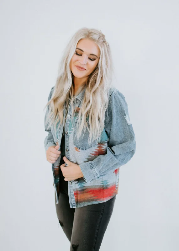 Wild Western Contrast Denim Jacket