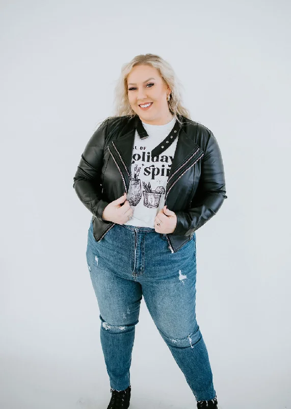 Curvy Becca Faux Leather Moto Jacket FINAL SALE