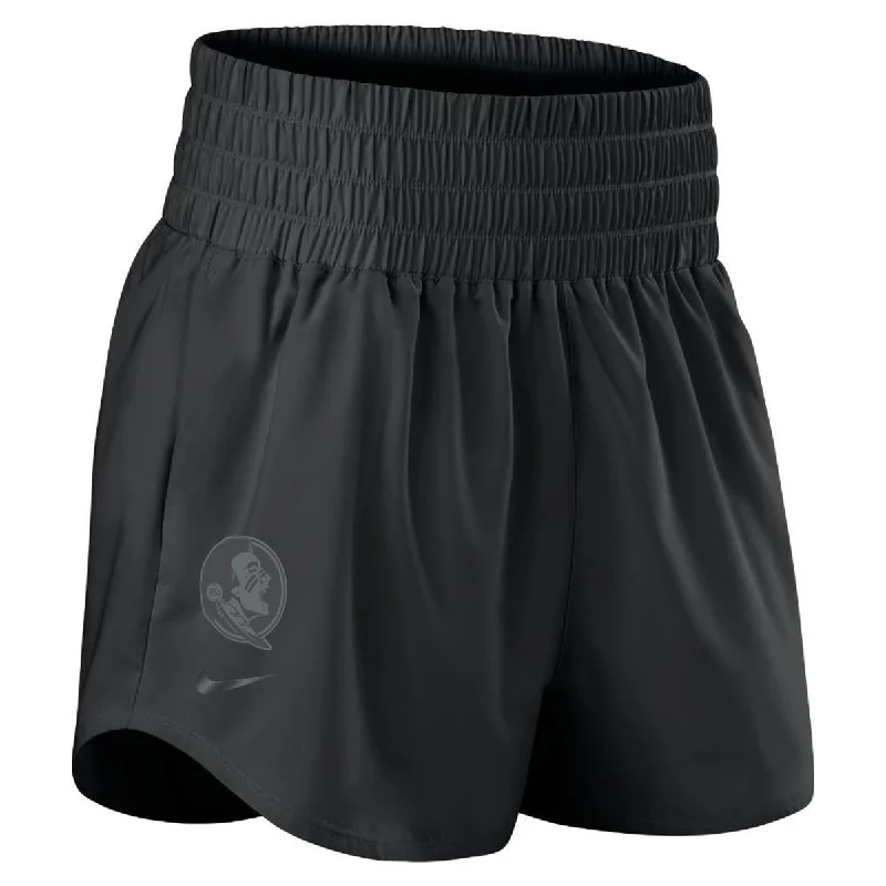 Nike Women's Seminole Logo Premium High Rise Short - Black