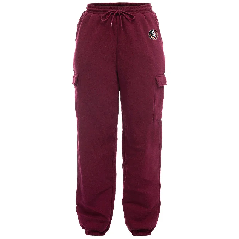 ZooZatz Women's Seminole Logo Fleece Cargo Jogger - Garnet