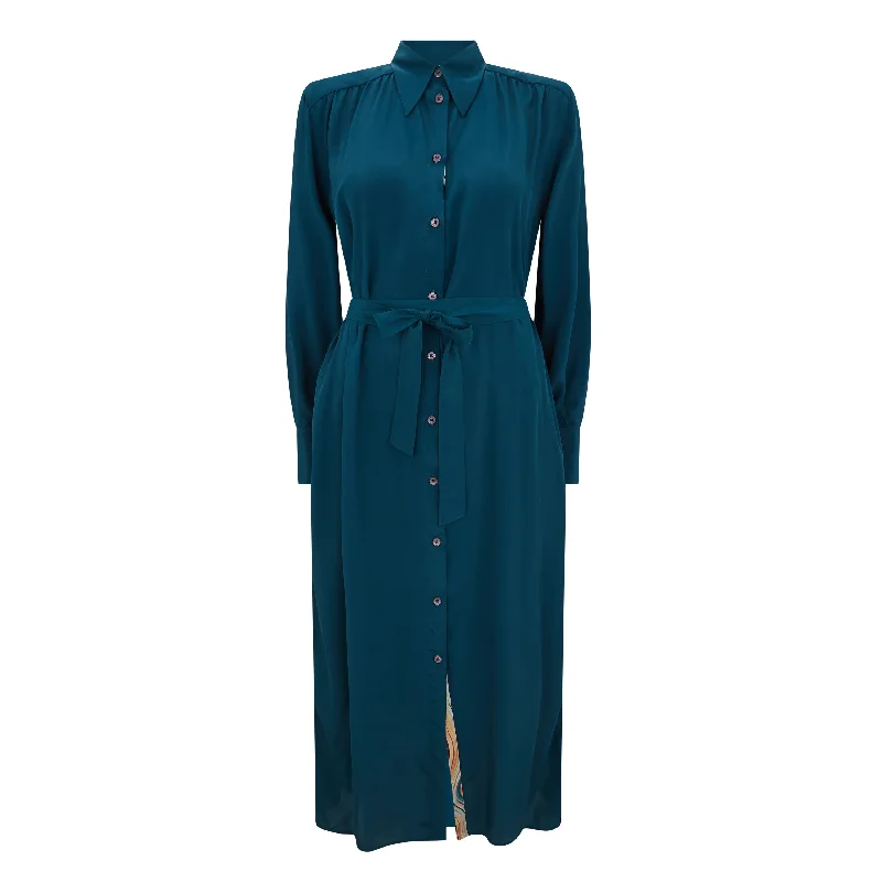 Silk Blend Shirt Dress