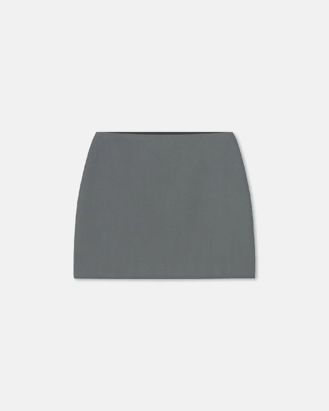 Briel - Tailored Mini Skirt - Steel Blue