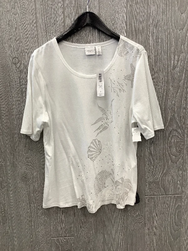 Top Short Sleeve By Chicos In White, Size: L