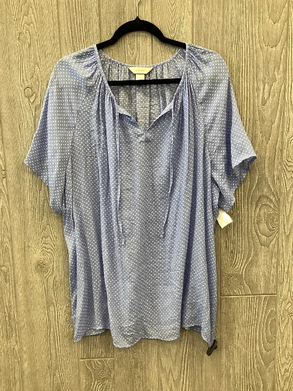 Top Short Sleeve By Cj Banks In Blue, Size: 2x