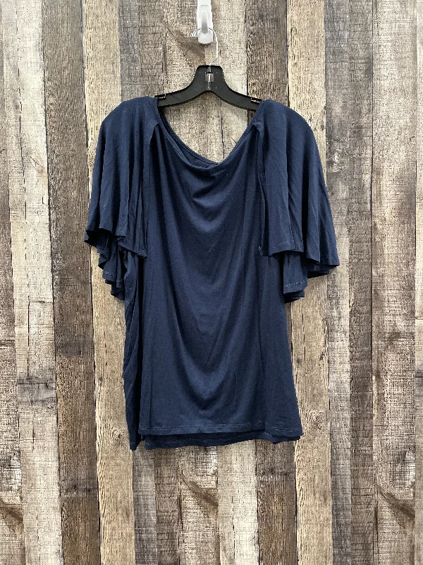 Top Short Sleeve By Cme In Navy, Size: 2x