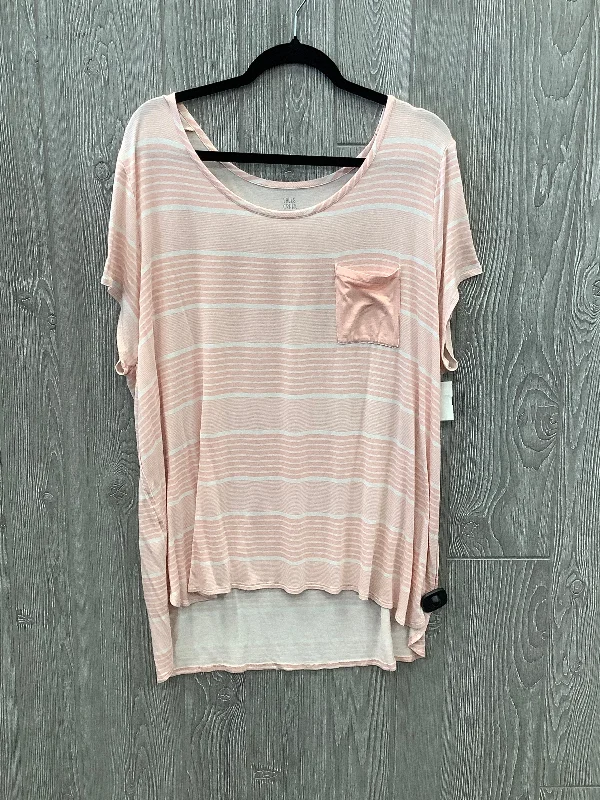 Top Short Sleeve By Falls Creek In Pink, Size: 2x