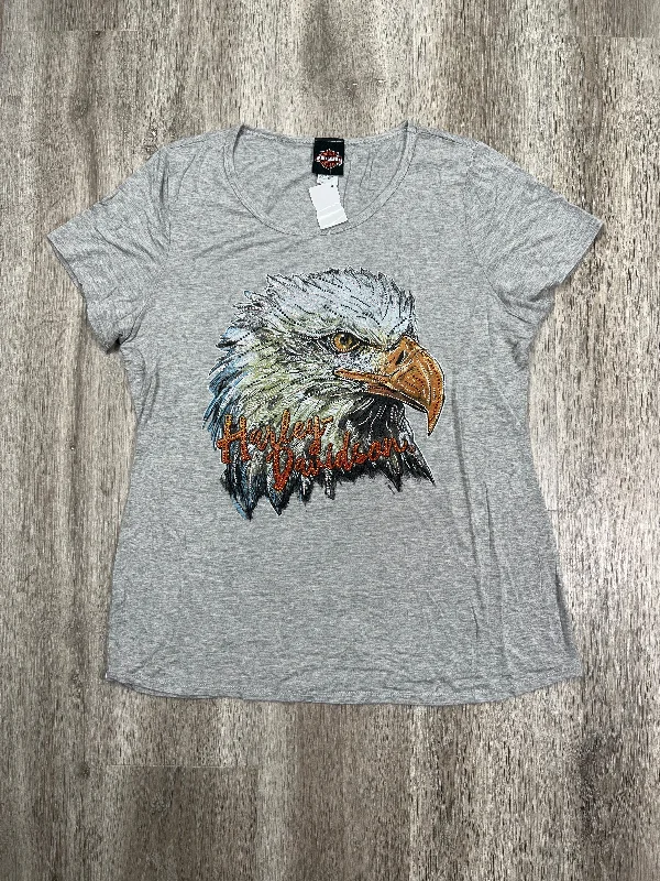 Top Short Sleeve By Harley Davidson In Grey, Size: 2x