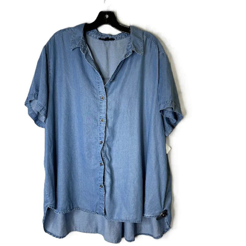 Top Short Sleeve By Jane And Delancey In Blue, Size: 2x