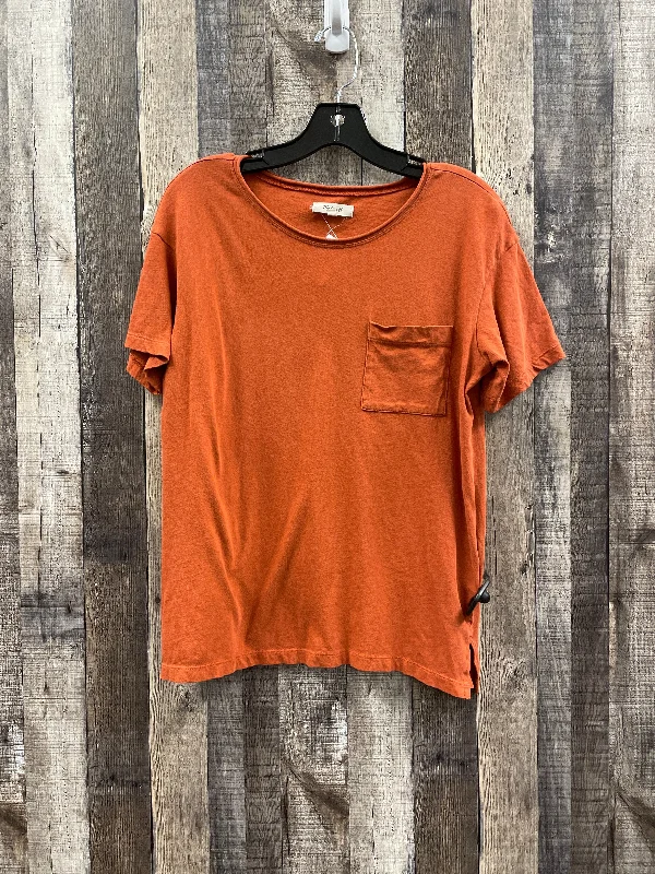 Top Short Sleeve By Madewell In Orange, Size: Xs