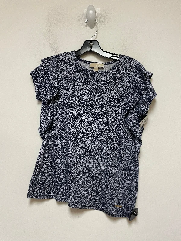 Top Short Sleeve By Michael By Michael Kors In Blue & White, Size: S