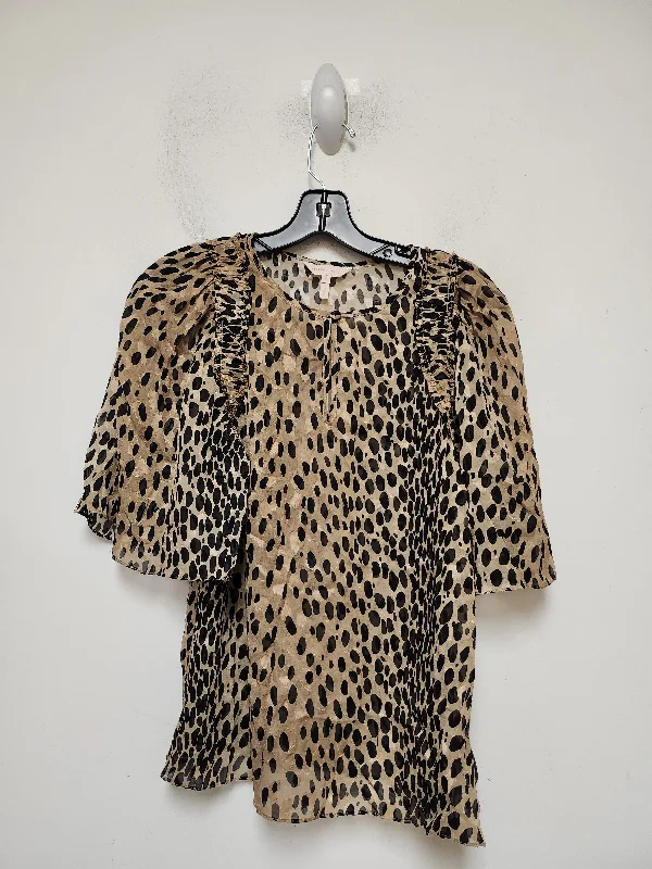 Top Short Sleeve By Rebecca Taylor In Animal Print, Size: M