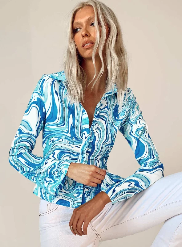 Anni Shirt Blue Swirl