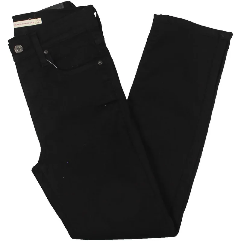 a Womens High-Rise Straight Leg Cropped Jeans