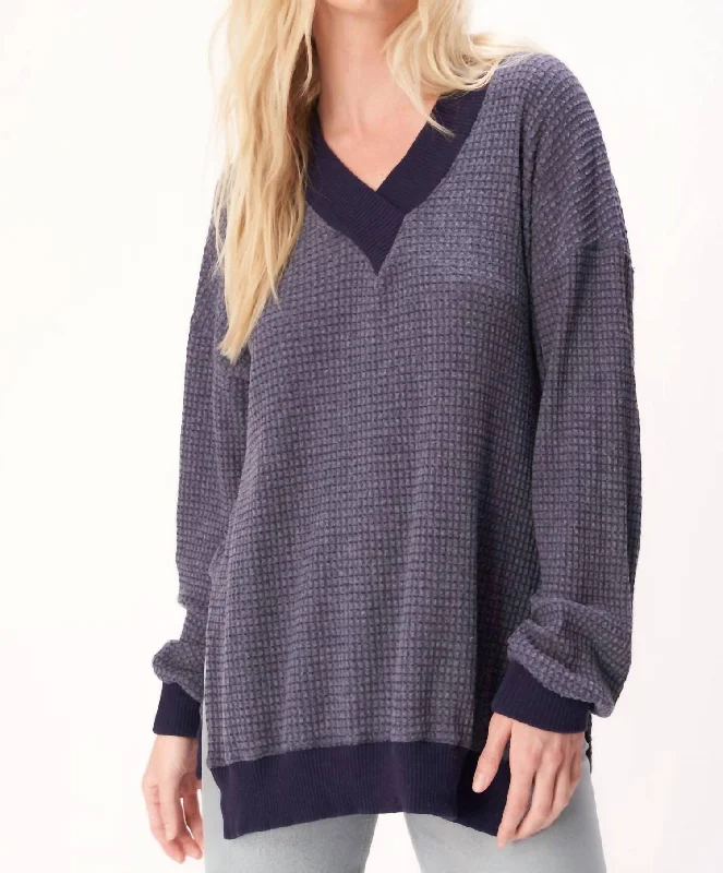 Be Rght Back Cozy Thermal Sweater In Galaxy Blue