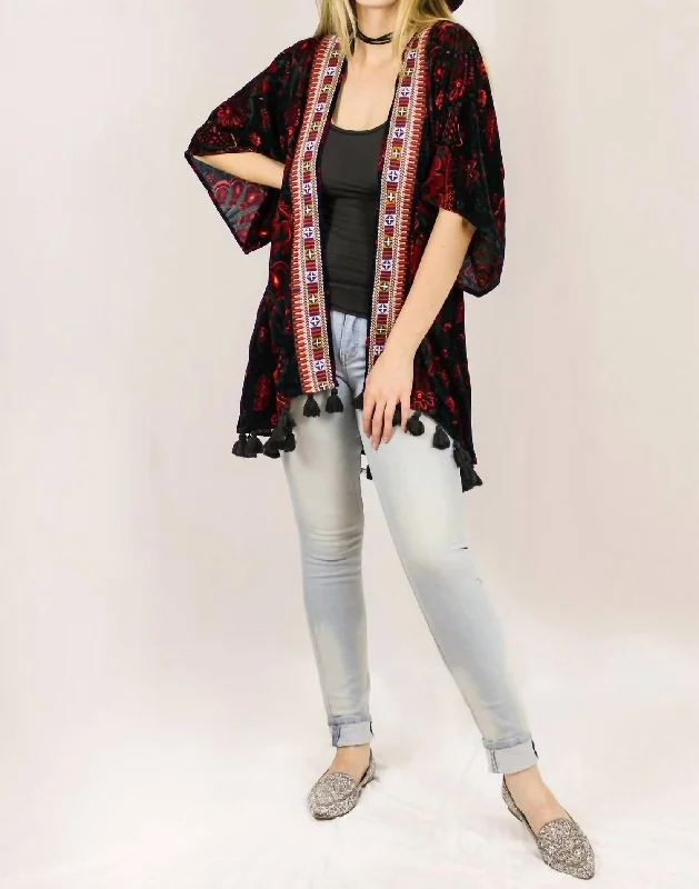 Burnout Kimono In Velvet