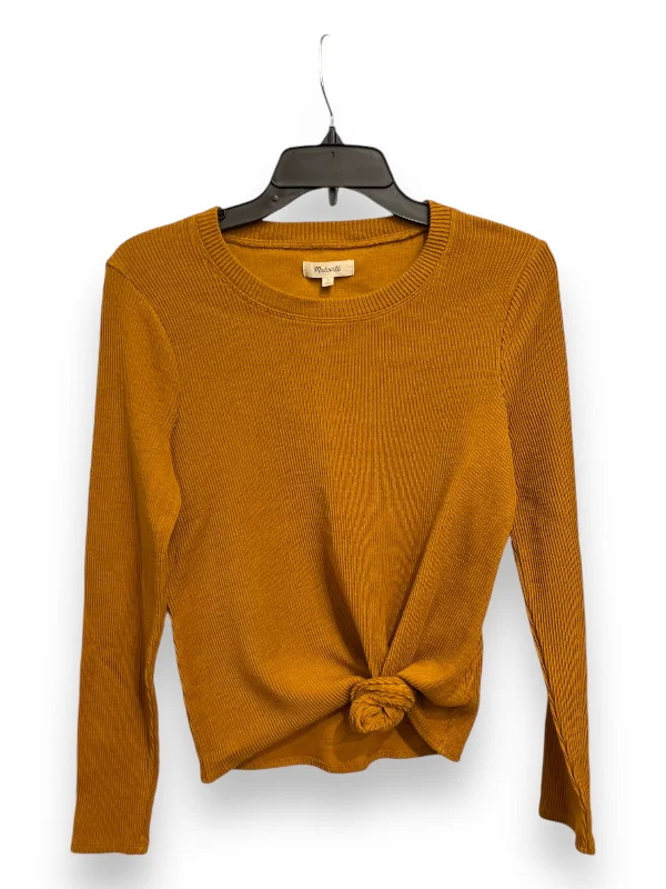 Top Long Sleeve Basic By Madewell In Yellow, Size: S