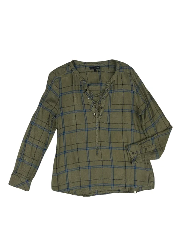 Top Long Sleeve By Sanctuary In Plaid Pattern, Size: Xl