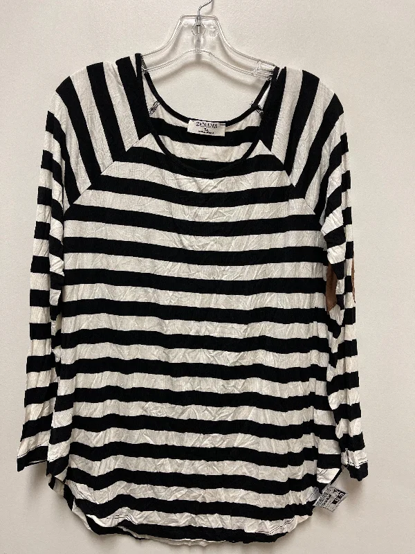 Top Long Sleeve By Zenana Outfitters In Striped Pattern, Size: Xl