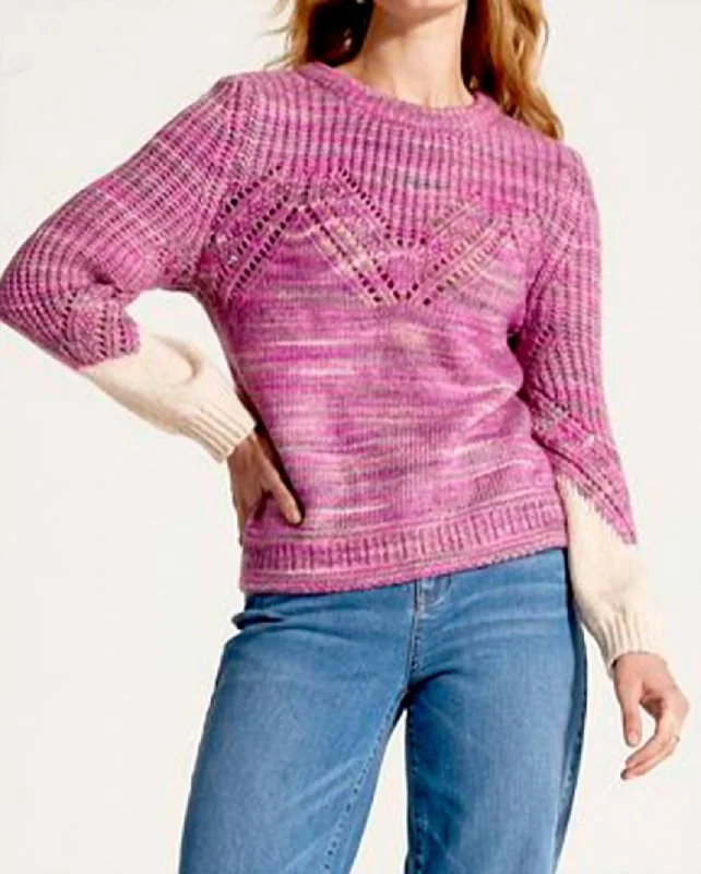 Winter Warmth Sweater In Pink Multi