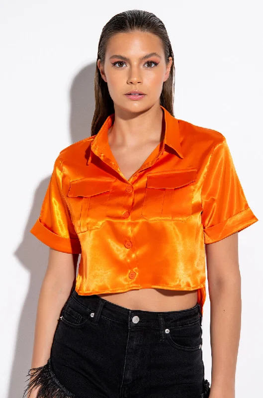 BABY BUTTON UP CROP BLOUSE