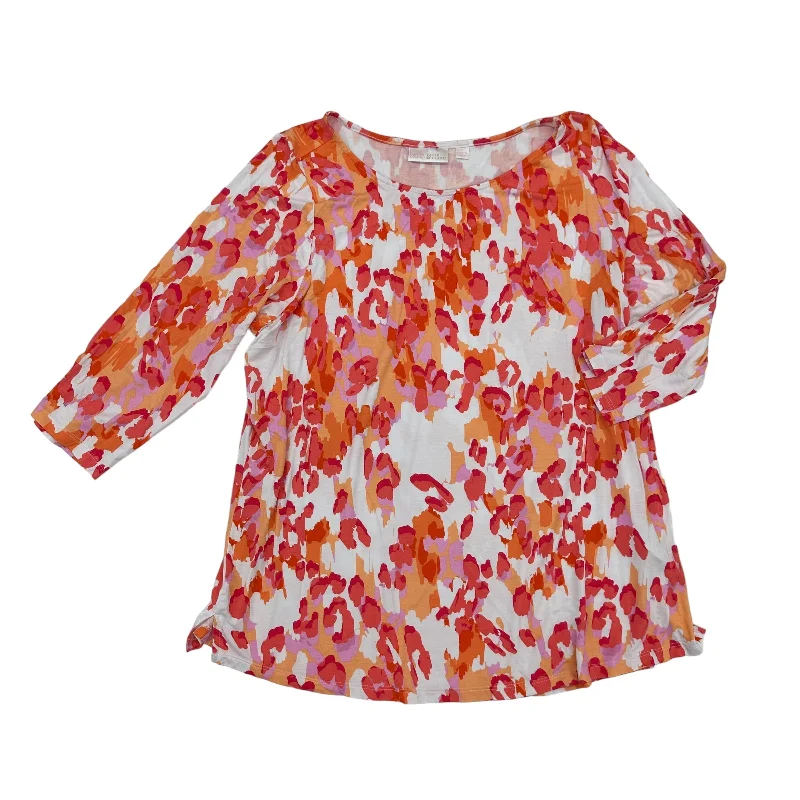 ORANGE & RED TOP 3/4 SLEEVE by BELLE BY KIM GRAVEL Size:XL