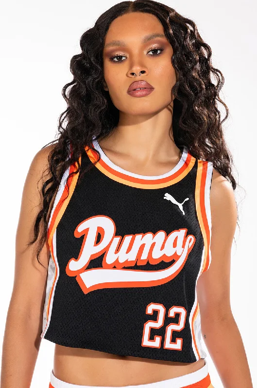 PUMA BOUT A BUCKET BALLIN' CROP JERSEY AOP