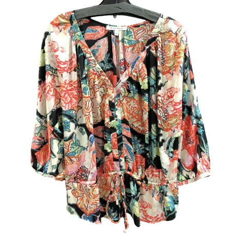 Top 3/4 Sleeve By Black Rainn In Floral Print, Size: L